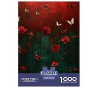 Butterfly And Rose Puzzle Da 1000 Pezzi Per Adulti E Ragazzi Natural Scenery Jigsaw Gigante Multicolore Moderno Educativi Compleanno Travel Gift Qualità Premium 70x50cm/1000pcs