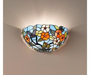 BUTTERFLY Applique Tiffany con farfalle 32cm 1 luce attacco E27