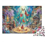 Butterfly Art Puzzle 1000 Pezzi Carta Riciclata Colorful Butterflies Puzzles per Anziani Gioco Educativo Decompressione Allentare La Demenza Senile Regalo 38x26cm/1000pcs