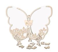 Butterfly Baby Party - Libro degli ospiti a farfalla, libro degli ospiti in legno, per ricevimento di nozze, ricorso alla memoria, libro degli ospiti per il compleanno della laurea