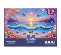 Butterfly Beach Sunset Securely Fitted Pieces Suitable for Long Hour Relaxation, Brain Training And Personal Leisure Time 70x50cm/1000pcs