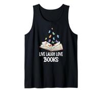 Butterfly Book Live Laugh & Love Books Reading Lover Bookish Canotta