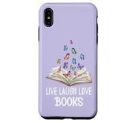 Butterfly Book Live Laugh & Love Books Reading Lover Bookish Custodia per iPhone XS Max