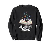 Butterfly Book Live Laugh & Love Books Reading Lover Bookish Felpa