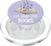 Butterfly Book Live Laugh & Love Books Reading Lover Bookish PopSockets PopGrip per MagSafe