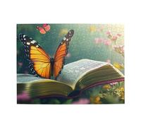 Butterfly Book Puzzle in legno da 500 pezzi puzzle per adulti impegnativo puzzle per gioco dimensioni 38,1 x 51,8 cm