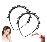 Butterfly Clip Headband for Women, Toothed Headband Braid Tool, Women Girls Fashion Hair Accessories, Fashion Hair Clip Styling Accessory Tools (2Pcs Black, Standard)