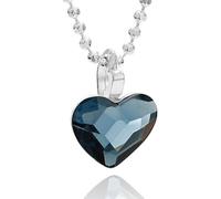 butterfly Collana Con Pendente A Forma Di Cuore In Cristallo Su Catenina DArgento Regolabile