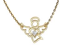 butterfly Collana Placcata Oro Con Ciondolo Angelo In Argento Sterling 925
