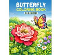 Butterfly Coloring Book for Adults: 90 Beautiful Designs with Single-Sided Pages: Stress Relief & Relaxation Gift for Women | Large 8.5 x 11 Inches Coloring Book