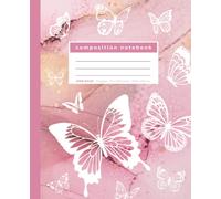 Butterfly Composition Notebook: Wide ruled pink marbled copy book | Colored marble covered copybook | Lined butterfly lovers notebook journal