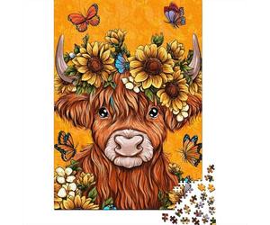 Butterfly Cow Art Print Puzzle Impossibili 1000 Pezzi Decorazione Per La Casa. Rilassamento E Intelligence Per Adulti E Ragazzi Da 14 Anni 38x26cm/1000pcs