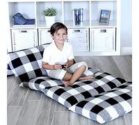 Butterfly Craze Cuscino da Pavimento Fodera per Lettino da Letto Soluzione di Posti a Sedere Accogliente ed Elegante Bambini Cuscino da Pavimento Reclinabile Coprimaterasso per Pisolino, Plaid, Queen