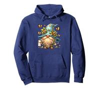Butterfly Dad GNOME with Floral Flower Hat for Spring Time Felpa con Cappuccio