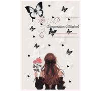 Butterfly Dreams Notebook: 6x9 Inch | 120 Ruled Pages | Elegant Girl and Butterfly Design Journal for School, Work, and Personal Writing