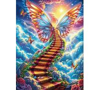 Butterfly Fairy on A Stairway to The Stars Puzzle 1000 Pezzi Per Natale Feste E Compleanni Science Fiction Magical Dream Rompicapo Intelligente Idea Regalo Per Lui Padre E Fratello in Ogni Occasione 1