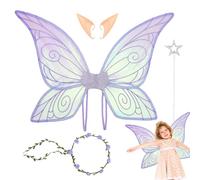 Butterfly Fairy Wings for Girls, Fairy Wings Set, Halloween Cosplay Accessories, Rule Play Props for Christmas Holiday Themed Party Wedding