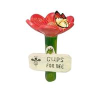 Butterfly Feeder Cups, Bee Water Station, Pollinator Flower Dish, Bright Floral Design, Safe NonToxic Plastik, 12 Pack Multicolor, Pathway Garden Use, 6.5x11cm Red, Yellow, Pink, Blue