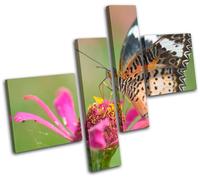 Butterfly Flowers Animals MULTI TELA parete arte foto stampa