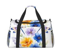 Butterfly Garden Blooms - Borsone da viaggio impermeabile compatto, per sport, palestra e fine settimana, per uomini e donne