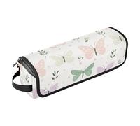 Butterfly Garden - Borsa da viaggio per strumenti per capelli beige pastello per ferro arricciacapelli, piastra per capelli, asciugacapelli portatile, organizer per attrezzi da donna, tappetino