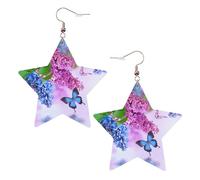 Butterfly Garden - Orecchini da donna alla moda, orecchini pendenti celesti, gioielli a forma di stella per un versatile, One Size, Pelle