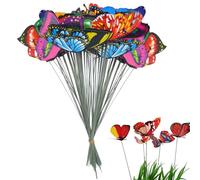 Butterfly Garden Stakes 50pcs da 9, 8 pollici farfalla su bastoncini arte del cortile di decorazione da giardino realistica per decorazioni di portico del cortile da giardino