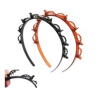 Butterfly Hair Clip Headband For Women,90S Butterfly Clip Headband,Hair Band With Clips,Double Layer Twist Women Girls Fashion Hair Accessories (black + brown)