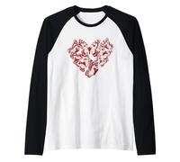 Butterfly Heart Design for Valentine's Day Vibes Maglia con Maniche Raglan