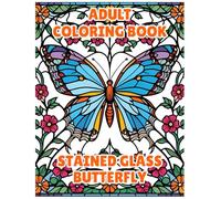 Butterfly in Stained Glass: Adult Coloring Book