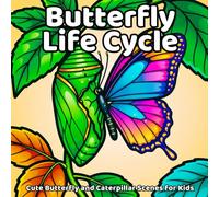 Butterfly Life Cycle Coloring Book: Cute Butterfly and Caterpillar Scenes for Kids