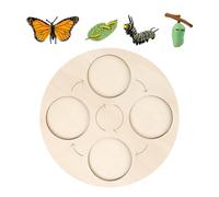 Butterfly Life Cycle Kit, Life Cycle Puzzle Board, Wooden Material, Interactive Science Toy, Bright Color Learning Tool, For Toddler Education, Chicken Frog, 0.24 In, 1 Set