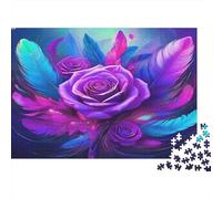 Butterfly on A Vibrant Rose in A Colorful Garden Puzzle Impossibili 1000Pcs Decorazione Per La Casa. Rilassamento E Intelligence Per Adulti E Bambini Da 12 Anni 38x26cm/1000pcs