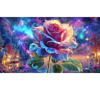 Butterfly-on-pink-rose-with-glowing-hearts Puzzle 1000 pezzi Carta riciclata Estremamente difficile Idea regalo perfetta per adulti Sfida di gioco educativo 38x26/1000 pezzi