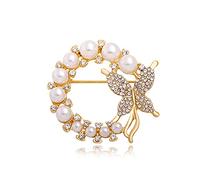Butterfly Pearl Brooch Gold Elegant Bridal Vintage style Pins Wedding Banquet Anniversary Brooch