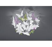 BUTTERFLY PLAFONIERA CROMATA CON FARFALLE INCLUSO KIT COLORATO E BIANCO D. 45CM 3 LUCI ATTACCO G9
