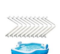 Butterfly Pool Clips, V-Clip Pole Clamp, Skimmer Net Holder, Rust Resistant Stainless Steel, Heavy Duty Spring Grip, Outdoor Pool Maintenance Backyard Patio Use, 1.77x0.43x2.36 Inches Silver 10 Pieces