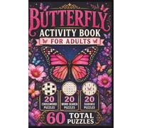 Butterfly Puzzle Book for Adults: Beautiful Butterflies, Gardens, Nature Themes and Relaxing Brain Games for Butterfly Lovers: 20 Crossword Puzzles, ... Answer Keys Included, 6 x 9 Inch Format