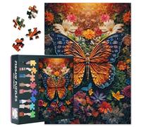 Butterfly Puzzles 1000 pezzi per adulti colorati Jigsaw Puzzles for Adults Birthday Party Gifts for Puzzle Lovers Decompression Games Home Decor Butterfly and Flowers Puzzle 50 cm x 70 cm