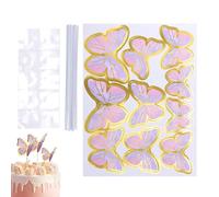 Butterfly Room Ornaments - Decorative Cake Picks, Shimmering Aesthetic Wall Decals with Glue Dot Adhesives, Sturdy Cardstock Texture, Ideal for Garnishing Bakery Desserts Birthday Weddings