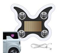 Butterfly Shape Warning Lamp - 8x9.5x1.5cm | Solar Powered Car Window Light | Butterfly Exterior Lamp With Physical Button Vibration Sensor, And Light Intensity For Vehicle Safety And Visibility
