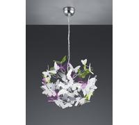 BUTTERFLY SOSPENSIONE CROMATA CON FARFALLE INCLUSO KIT COLORATO E BIANCO D. 50CM 4 LUCI ATTACCO G9