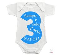 Butterfly Store - Sempre E Solo Forza Napoli! Body Per Neonati, Idea Regalo Bimbo Bimba, 100% Cotone. Tifosi Napoletani. Body Personalizzati Tifo Napoli