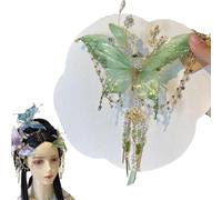 Butterfly Tears - Clip per capelli a forma di farfalla, grandi clip per capelli, a forma di farfalla e a farfalla, per donne, elegante a farfalla, colore: blu/rosa/verde (verde)