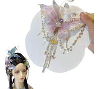 Butterfly Tears - Clip per capelli a forma di farfalla, grandi clip per capelli, a forma di farfalla e a tazza, per donne, elegante a farfalla, colore: blu/rosa/verde (rosa)