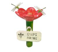 Butterfly Watering Station, Bee Feeder Cups, Flower-Shaped Pollinator Bowl, Colorful Resin Design, Safe Hydration Source, Feeder Use in Garden Pathway Driveway, 2.56x4.33 inches