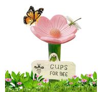 Butterfly Watering Station, Bee Feeder Cups, Flower-Shaped Pollinator Bowl, Colorful Resin Design, Safe Hydration Source, Feeder Use in Garden Pathway Driveway, 2,56 x 4,33 pollici