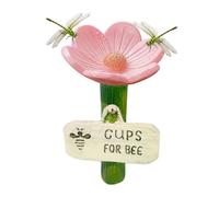 Butterfly Watering Station, Bee Feeder Drinking Cups, Flower-Shaped Pollinator Feeder, Colorful Safe Design, Pathway, Driveway, Garden, Outdoor Use, 6.5x11cm Multicolor