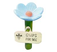 Butterfly Watering Station Flower Shaped Bee Feeder Cups for Pollinators, Colorful Garden Drinking for Bees, Butterflies Along Pathway and Driveway Use, 2.56x4.33 Inches