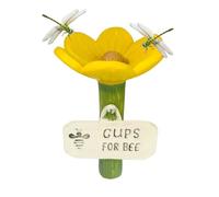 Butterfly Watering Station, Flower Shaped Bee Feeder Drinking Cups, Resin, Safe Colorful Butterfly Cup for Thirsty Pollinators, Feeder Use in Pathway and Driveway, 2.56 x 4.33 inches